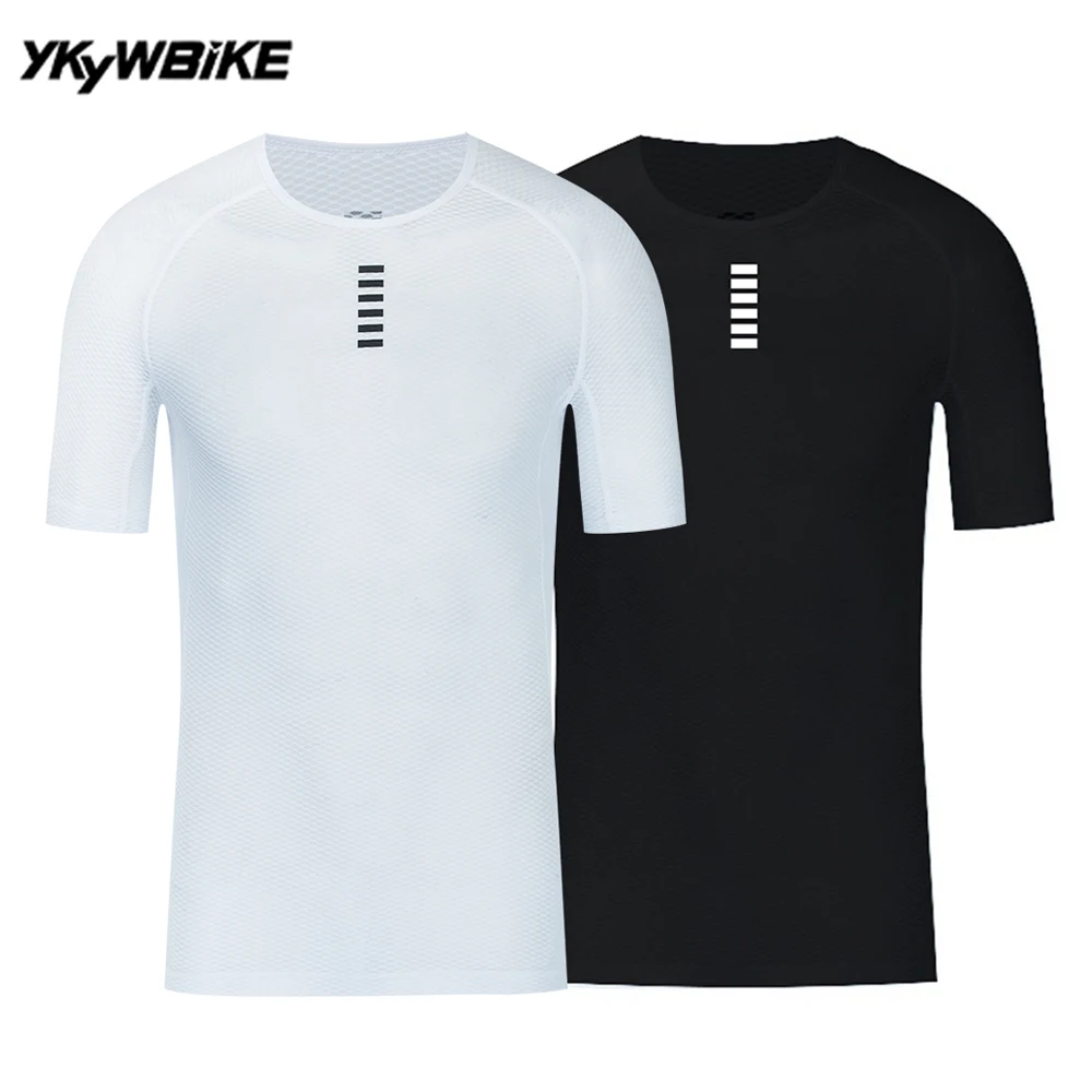 YKYWBIKE – couche de Base de cyclisme pour hommes, chemise de sport de vélo à manches courtes, sous-vêtements de vélo de course, vêtements vtt respirants
