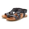 Sandale LASCANA "Sommerschuh", Damen, Gr. 36, schwarz, Obermaterial: 100% Rindsleder. Decksohle: 100% Rindsleder. Laufsohle: 100% Synthetik, unifarben, casual, Schuhe, aus Leder mit raffinierten Riemchen, Sandalette, Sommerschuh