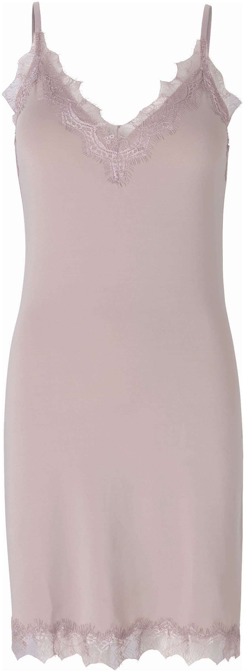 Unterkleid ROSEMUNDE "Billie Strap Dress", Damen, Gr. 46, N-Gr, rosa (vintage powder), Single Jersey, Obermaterial: 90% Polyester, 10% Elasthan, unifarben, schmal, tiefer V-Ausschnitt, Kleider Unterkleid, mit Spitze, V-Ausschnitt, verstellbare...
