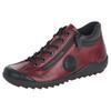Schnürboots REMONTE, Damen, Gr. 44, rot (bordeaux, schwarz), Leder, Lederimitat, sportlich, Schuhe, Flats, Komfortschuh, Boots mit seitlichem Reißverschluss