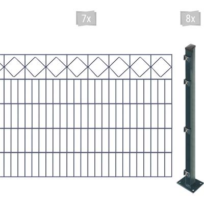 Doppelstabmattenzaun ARVOTEC "EASY 100 zum Aufschrauben "Karo" mit Zierleiste", grau (anthrazit), H:100cm, Stahl, Kunststoff, Zaunelemente, Zaunhöhe 100 cm, Zaunlänge 2 - 60 m Image