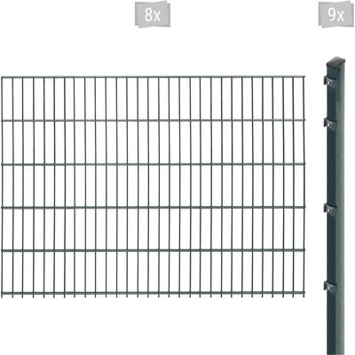 Doppelstabmattenzaun ARVOTEC "EXCLUSIVE 103 zum Einbetonieren", grau (anthrazit), H:103cm, Stahl, Kunststoff, Zaunelemente, Zaunhöhe 103 cm, Zaunlänge 2 - 60 m Image