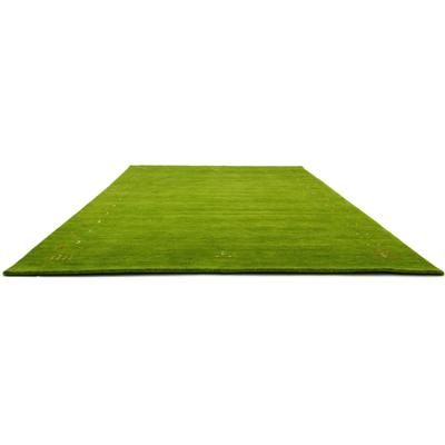 Wollteppich MORGENLAND "GABBEH FEIN FENTH", grün, B:170cm H:18mm L:240cm, Wolle, Teppiche, reine Schurwolle bunte Bordüre, Wohnzimmer Image