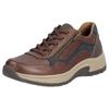 Sneaker RIEKER, Herren, Gr. 44, bunt (braun, dunkelblau), Leder, Lederimitat, sportlich, Schuhe, Freizeitschuh, Halbschuh, Schnürschuh mit gepolstertem Schaftrand