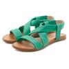 Sandale LASCANA "Sommerschuh", Damen, Gr. 42, grün, Obermaterial: 100% Rindsleder. Decksohle: 100% Rindsleder. Laufsohle: 100% Synthetik, unifarben, casual, Schuhe, aus Leder mit raffinierten Riemchen, Sandalette, Sommerschuh