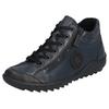Schnürboots REMONTE, Damen, Gr. 45, schwarz (dunkelblau, schwarz), Leder, Lederimitat, sportlich, Schuhe, Flats, Komfortschuh, Boots mit seitlichem Reißverschluss