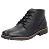 Schnürstiefelette RIEKER, Herren, Gr. 40, schwarz, Leder, unifarben, klassisch, Schuhe, Schnürboots, Business-Schnürer, Stiefelette mit weicher Decksohle