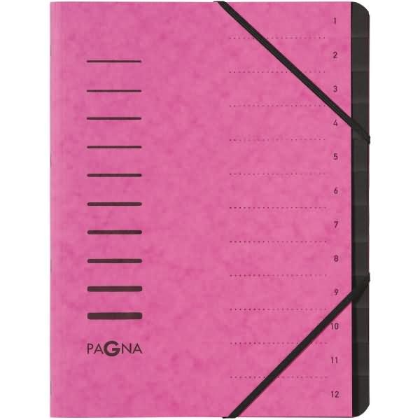 Pagna Ordnungsmappe A4 12 Fächer dunkelrosa 1-12 Image