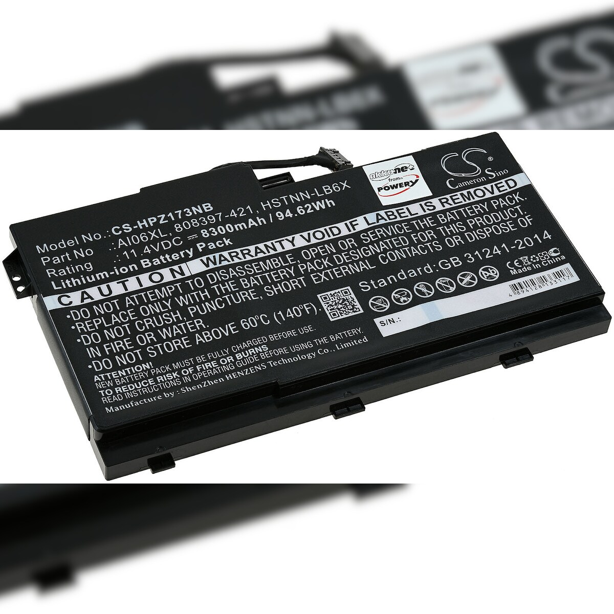 Powery Akku passend für Laptop HP ZBook 17 G3 (TZV66eA), Typ AI06XL u.a.