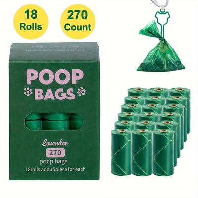 TEMU Dog Poop Bags, Leak Proof And Extra Waste Bag Refill Rolls For Dogs, Lavender Scented, 270 Count