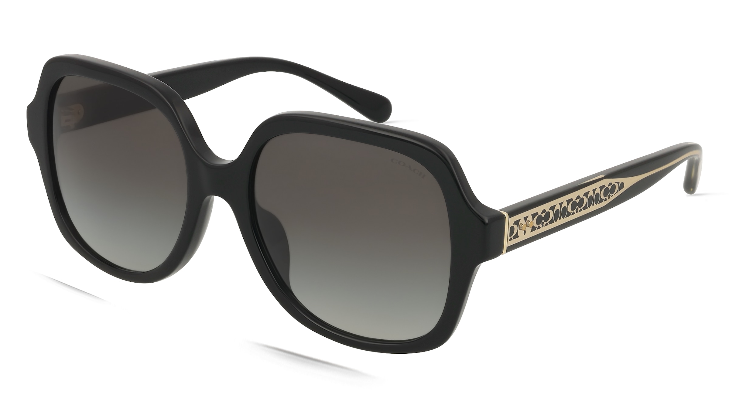 Coach 0HC8395U Damen-Sonnenbrille Vollrand Quadratisch Acetat-Gestell, schwarz