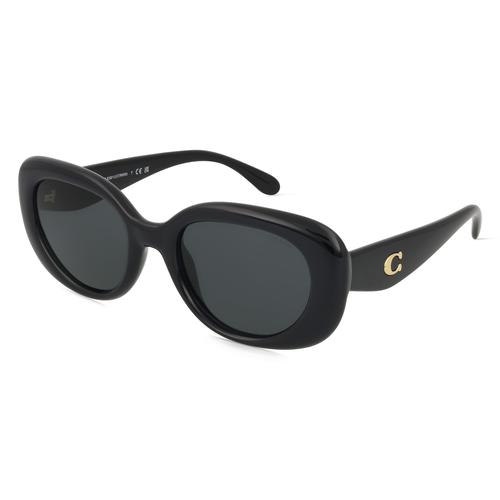 Coach 0HC8391U Damen-Sonnenbrille Vollrand Oval Acetat-Gestell, schwarz