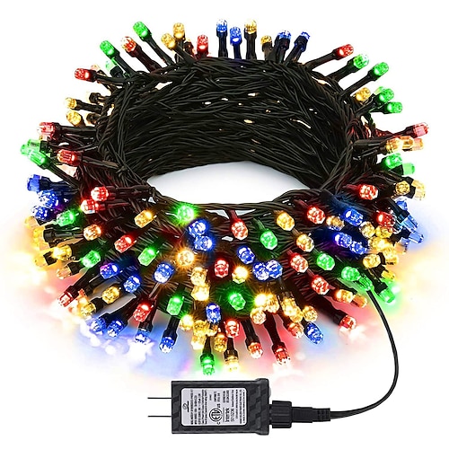 1000 LED (328FT) Lichter Innen Außen Lichter Baumlichter Innen grüner Draht Innen- und Außengenüslichter für Baum Patio elegante Hochzeitsfeier Empfang Image