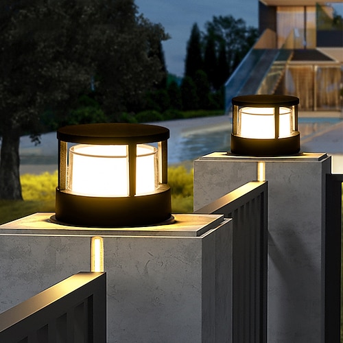 Traditionelle Landschaftsbeleuchtung für den Außeneingang, Säulenkopflampe mit Persönlichkeit, Außenpfostenlaterne für die Vordertür, Außenpfostenbeleuchtung für den Rasen, dekorative wasserdichte Image