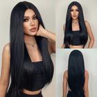 HAIRCUBE Black Wine/Ombre Brown 24 inch Lace Front Wig Long Curly 1341 T Part Kanekalon Lace Wig With Baby Hair for Black Woman 180% Density