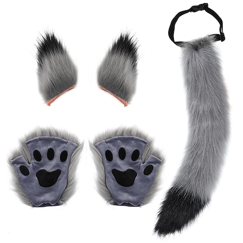 Katzen Rollenspiel Kostüm Kätzchen Schwanz Ohr Halsband Krallenhandschuh Anime Gothic Anzug Karneval Karneval Imitation Tier Schwanz Ohr Handschuhe Anzieh Cosplay Rollenspiele Outdoor Party Requisiten Image