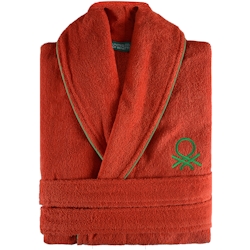 Benetton - Bademantel L/XL, 100 % Baumwolle, 360 g/m², in Rot Image
