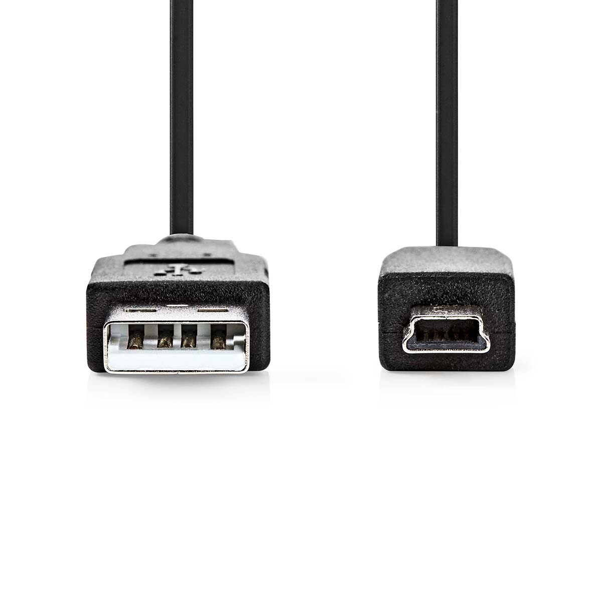 Nedis USB-Kabel - USB 2.0 - USB-A Stecker - USB Mini-B 5 pin Stecker - 480 Mbps - Vernickelt - 1.00 m - Rund - PVC - Schwarz - Box