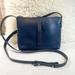 J. Crew Bags | J Crew Navy Blue Leather Convertible Crossbody Or Shoulder Bag. | Color: Blue/Gold | Size: Os