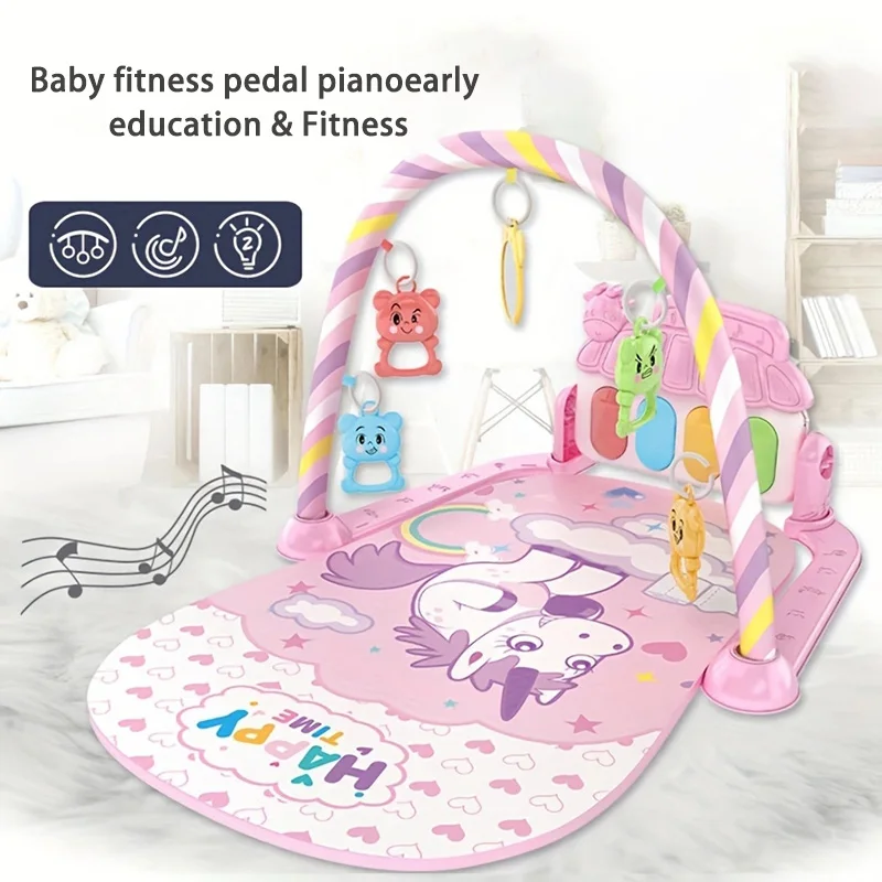 Baby-Fitnessständer-Spielzeug, Musik für Neugeborene, Pedalklavier, Krabbelmatte, Babyspielzeug Image