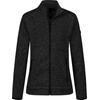 Strickfleecejacke DEPROC ACTIVE "KIRKVALE X WOMEN", Damen, Gr. 40/42 (M), grau (asphalt), 100% Polyester, casual, bequem, Langarm gerader Abschluss mit Gummizug, Jacken, auch in Großen Größen erhältlich