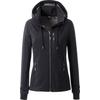 Softshelljacke DEPROC ACTIVE "DECORAH PEAK V WOMEN", Damen, Gr. 44 (L), schwarz, 96% Polyester; 4% Elastan, casual, tailliert, Langarm gerader Abschluss mit verstellbarem Klettverschluss,mit Windstopper, Jacken, mit abnehmbarer Kapuze