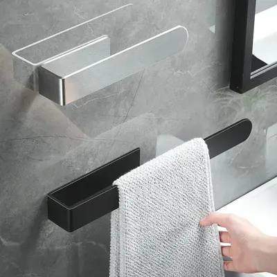 Towel Rack Non-punched Towel Rack Bathroom Rack Self-adhesive Bathroom Kitchen Towel Hand Towel Rack