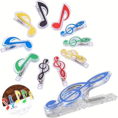 TEMU 10pcs Music Book Clips, A Set Of 5 Treble Numbers And Eighth Clips Music Sheets And Book Pages, Keep Your Pages Safe And Organized