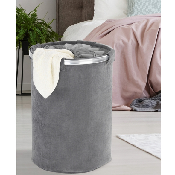 WENKO Wäschesammler Cordoba Grau, Wäschekorb, 68 l Image