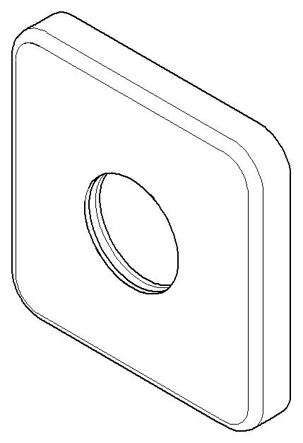 Dornbracht Rosette Ersatzteile 092767015 65 x 65 x 9 mm Platin 092767015-08 Image