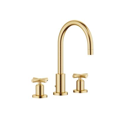 Dornbracht Waschtisch-Dreilochbatterie mit Ablaufgarnitur TARA 20713892 Messing gebürstet (23kt Gold 20713892-28 Image