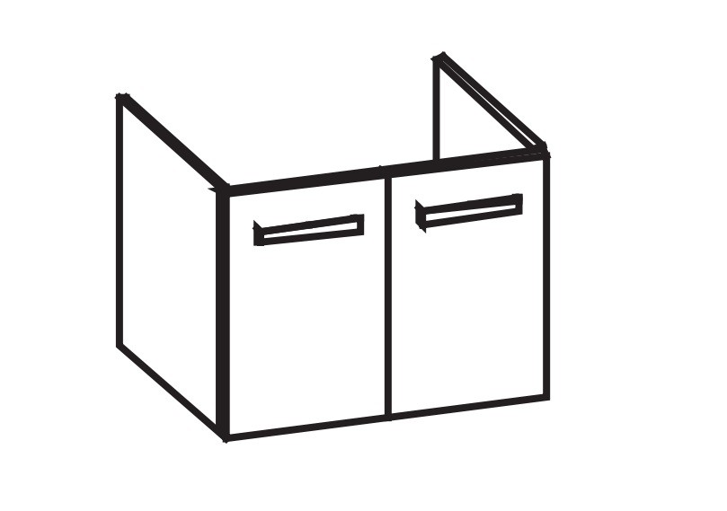 Artiqua 413 Waschtischunterschrank für Renova Plan 122175, 122180 Weiß Hochglanz, 413-WU2T-K18-7016- 413-WU2T-K18-7016-68 Image