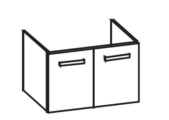 Artiqua 414 Waschtischunterschrank für Memento 513381, 513383, 513385, 513386 Anthrazit Glanz, 414-W 414-WU2T-V17-7065-51 Image