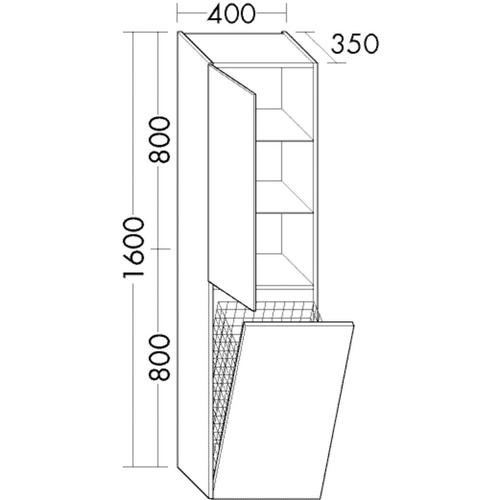 Burgbad Hochschrank Sinea Matt 1600x400x350 Sand Matt, HSQW040LF1762 HSQW040LF1762