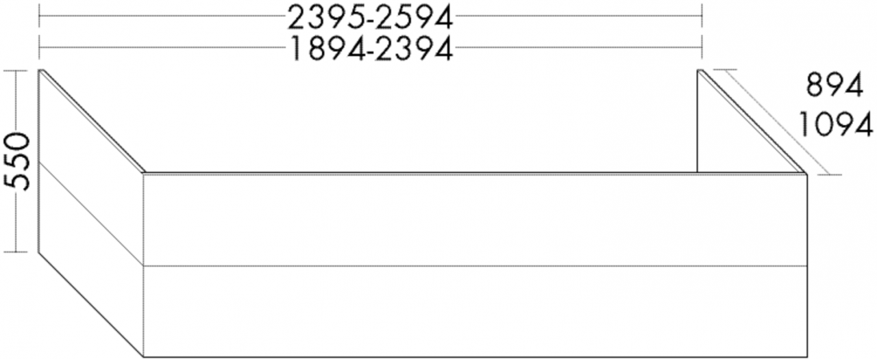 Burgbad Wannenverkleidung Grau Matt, SEVO250F0091F1518 SEVO250F0091F1518 Image