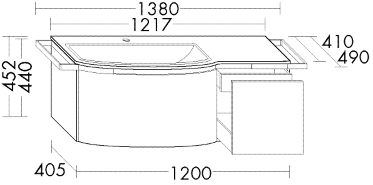 Burgbad Keramik Waschtisch-Set YSO PG2 HGL Sand Ultramatt/Taupe, SFAD121LF5748C0040 SFAD121LF5748C0040 Image