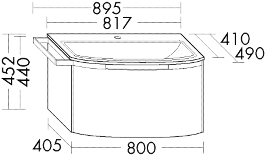 Burgbad Keramik Waschtisch-Set YSO PG2 HGL Sand Hochglanz/Schwarz Matt, SFAE081RF2141C0038 SFAE081RF2141C0038 Image