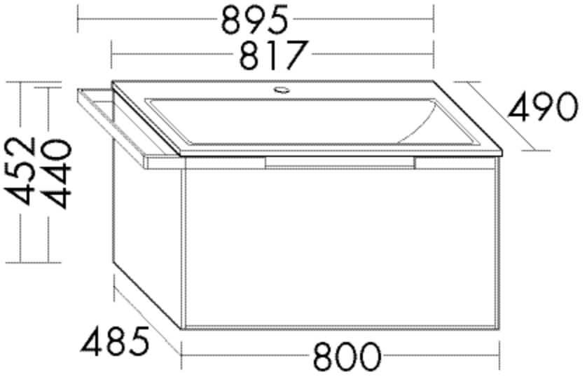 Burgbad Keramik Waschtisch-Set YSO PG2 HGL Eiche Schwarz/Taupe, SFAF081LF2183C0040 SFAF081LF2183C0040 Image