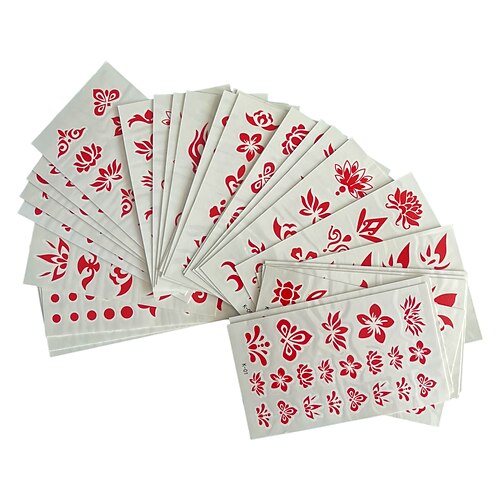 30 pcs Temporäre Tattoos Wasserdicht / Wegwerfbar Gesicht / Korpus / Hände Wassertransfer-Aufkleber Tätowierungsaufkleber Image