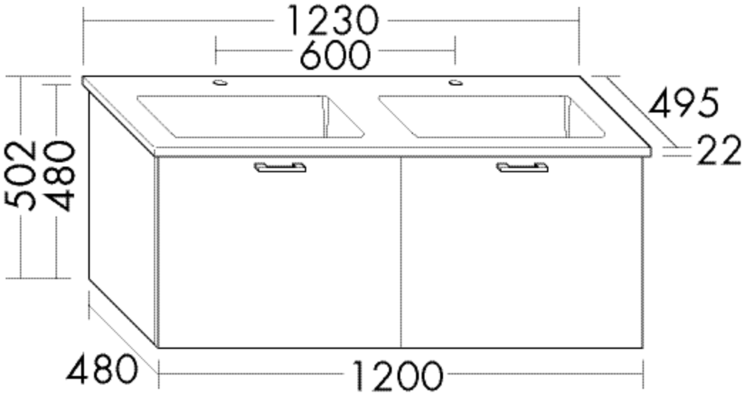 Burgbad Keramik Waschtisch-Set Sys30 PG4 Sana Schilf Hochglanz/Schwarz Matt, SFOK123F3362C0038 SFOK123F3362C0038 Image