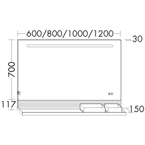 Burgbad Leuchtspiegel Fiumo 817x1000x150 Graphit Softmatt, SFXP100F3958 SFXP100F3958