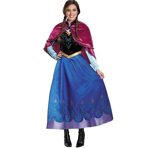 Paare Frozen Prinzessin Anna Prinz Hans Kostüm Märchen Cosplay Kostüm Outfits Herren Damen Film Cosplay Party Cosplay Halloween Karneval Maskerade Image