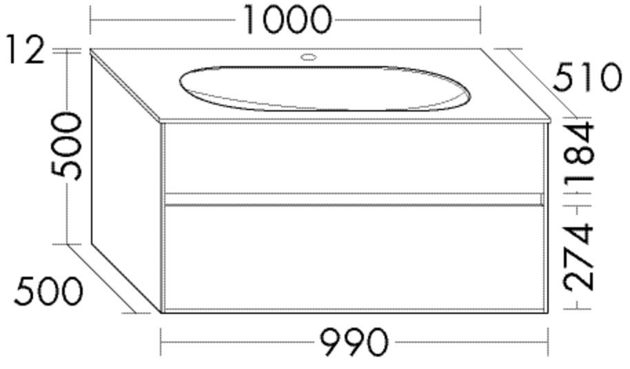 Burgbad Glas Waschtisch-Set rc40 Trend- oder RAL-Farbe HGL/Schilf Matt, SGAQ100F4533A0067 SGAQ100F4533A0067 Image