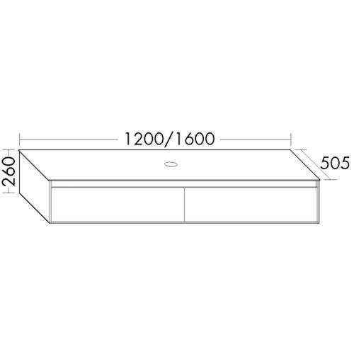 Burgbad Waschtischunterschrank rc40 Salbeigrau Ultramatt/dunkelgrau Hochglanz, SGBB140F5964A0121 SGBB140F5964A0121