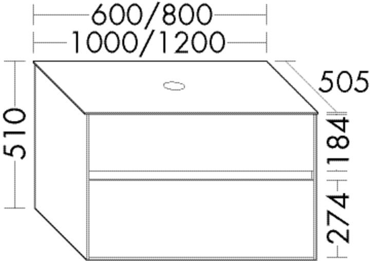 Burgbad Waschtischunterschrank rc40 Maple Natural/Nussbaum Cognac, SGBH060F4614A0276 SGBH060F4614A0276 Image