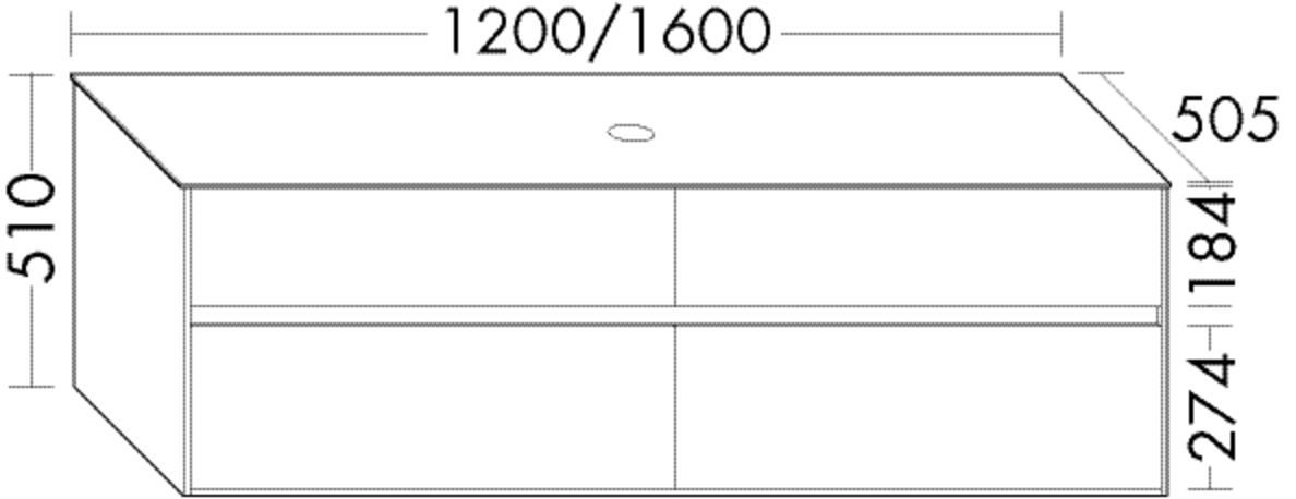 Burgbad Waschtischunterschrank rc40 Solitaire Matt Grau Matt/Trendfarbe Matt, SGBJ160F4510A0319 SGBJ160F4510A0319 Image