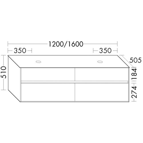 Burgbad Waschtischunterschrank rc40 Solitaire Matt Dunkelgrau Matt/Grau Matt, SGBN140F4511A0108 SGBN140F4511A0108