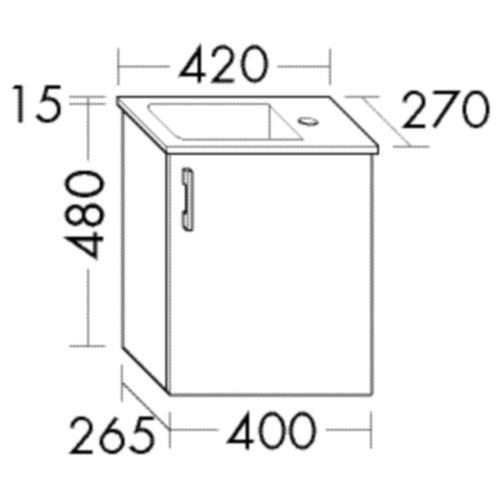 Burgbad Glas Waschtisch-Set Sys30 PG2 Echo Eiche Dekor Silber/Dunkelgrau Hochglanz, SGGZ042LF6024A01 SGGZ042LF6024A0121