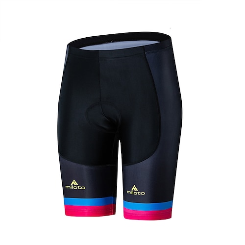 Miloto Damen Geometrisch Fahrradshorts Gepolsterte Fahrradhose Fahhrad Shorts Gepolsterte Shorts / Chamois Schmale Passform Sport Schnelltrocknend Hohe Elastizität Bequem Atmungsaktiv Schwarz Image