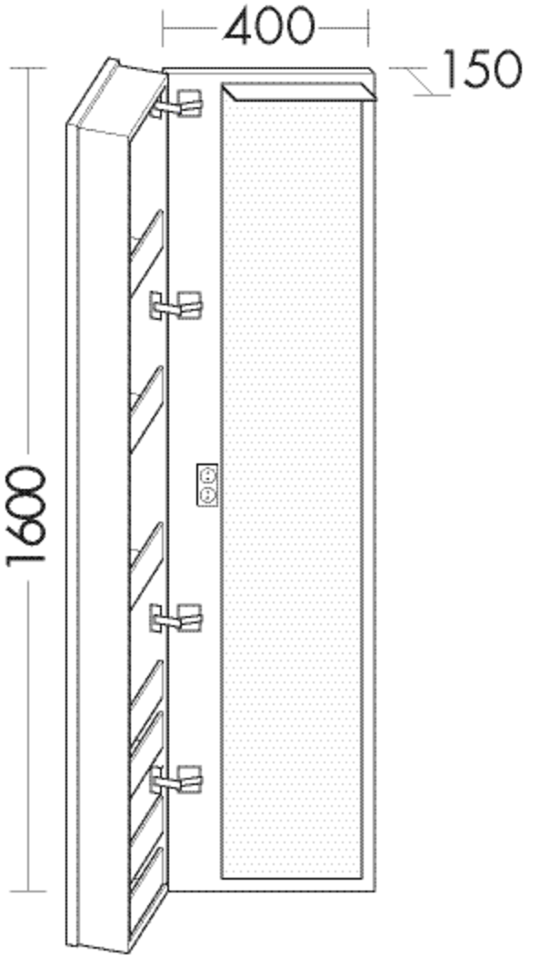 Burgbad Ganzkörperspiegel Bel Matt 1600x400x150 Salbeigrau Matt, SPFY040LF5948 SPFY040LF5948 Image